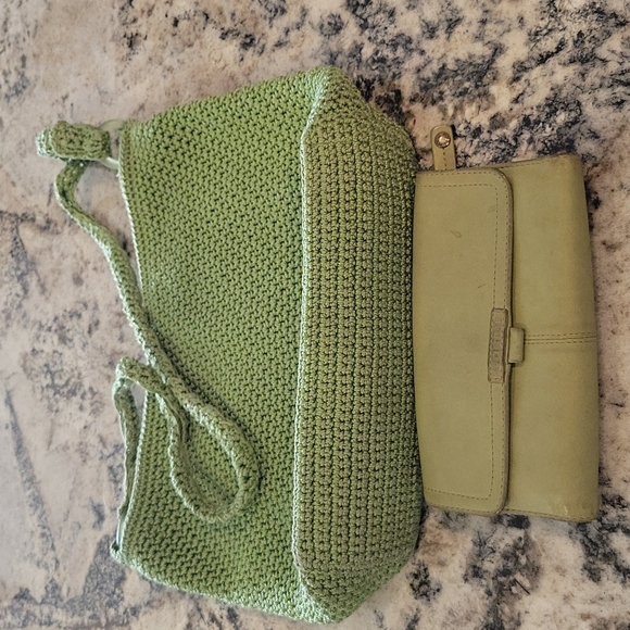 The Sak Handbags - The Sak spring green crochet handbag and Fossil wallet